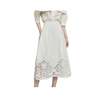 ELLE Casual Long Skirts Women's White