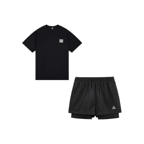 PEAK Casual Sportswear Unisex Black Top+Black tiered shorts