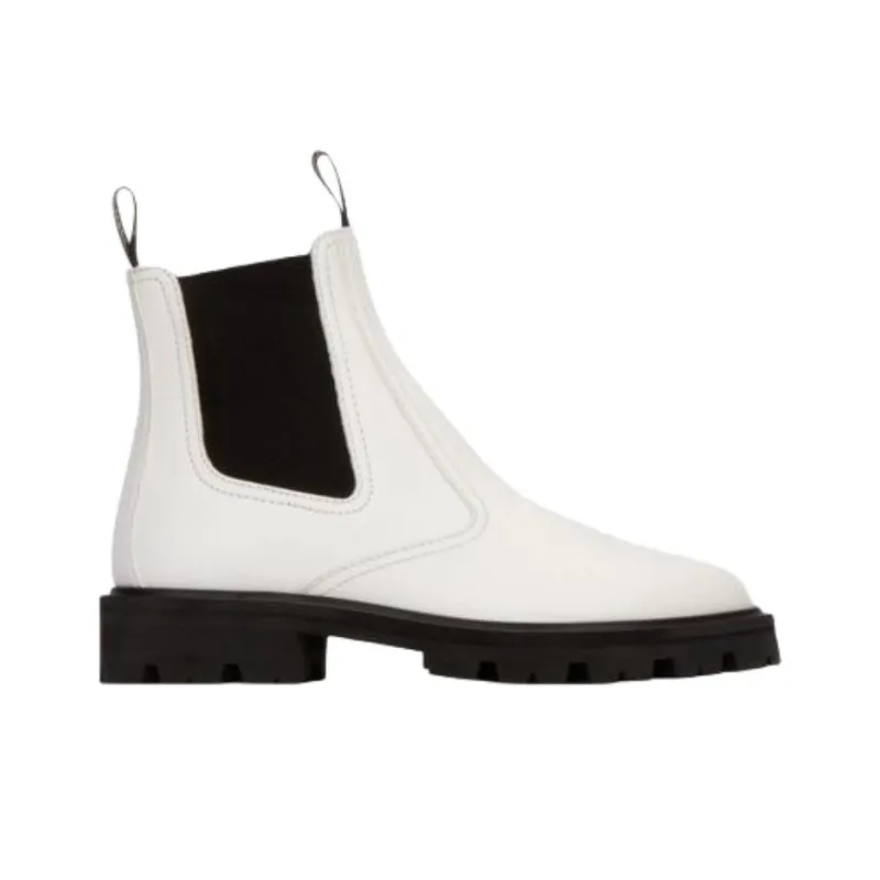 CELINE Short Chelsea Boots Women's White-1