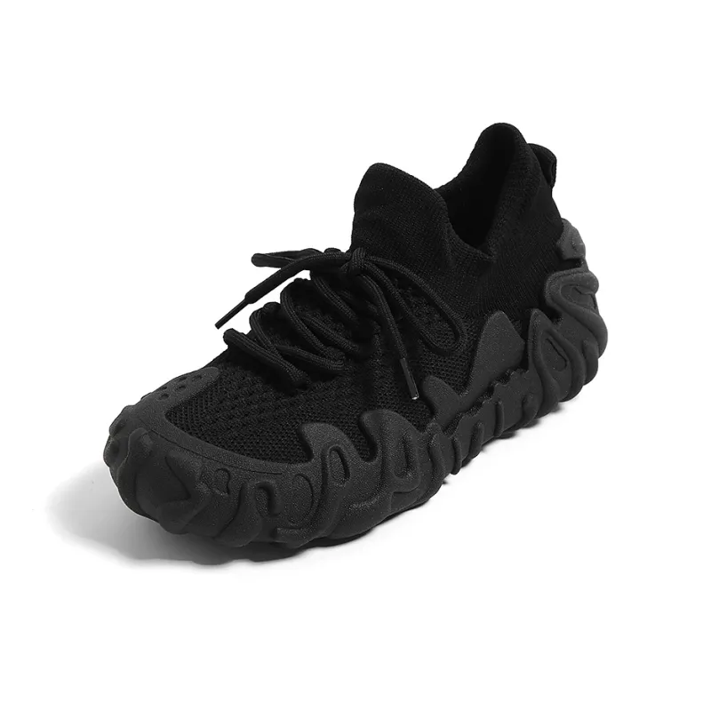 HUANQIU Non slip Lightweight Mid Top Casual Shoes Women's Black-1