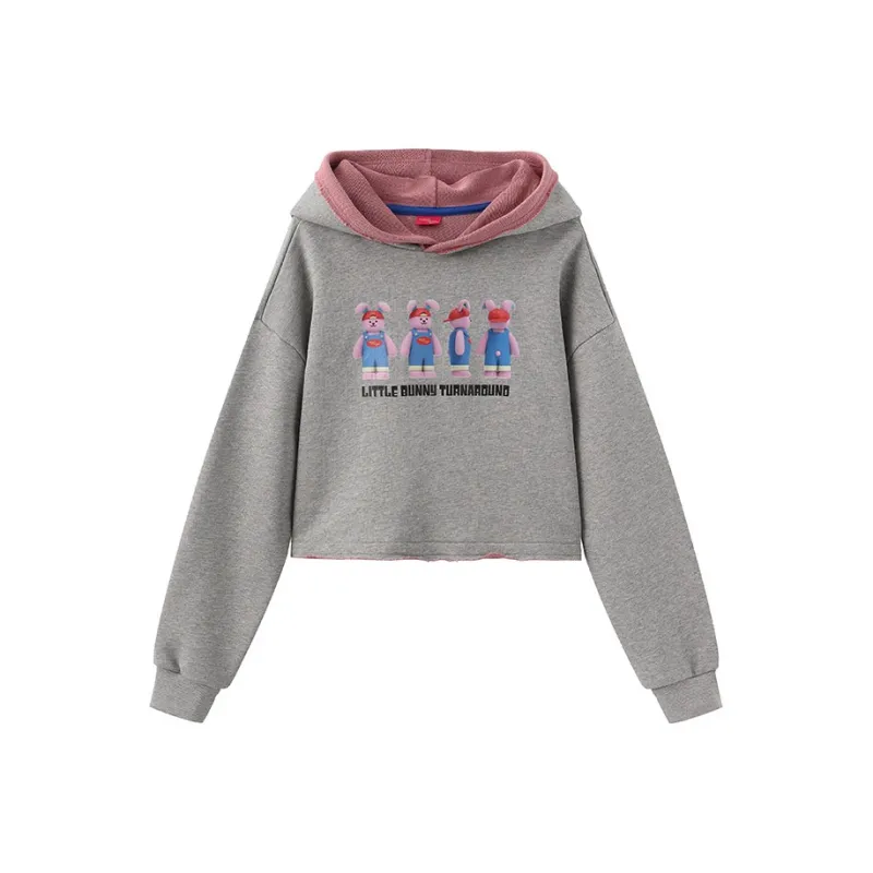 Wiggle Wiggle Rabbit Pattern Hoodie Women's-0