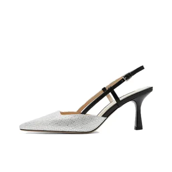 NINE WEST Slim Heel High Heels 7.5cm Women's Silver Black