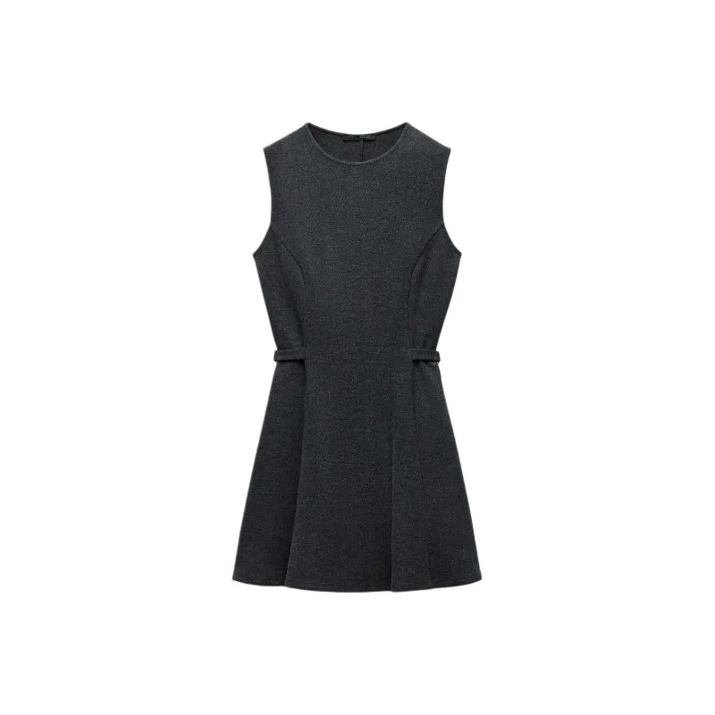 ZARA Sleeveless Dress Women's Gray-0
