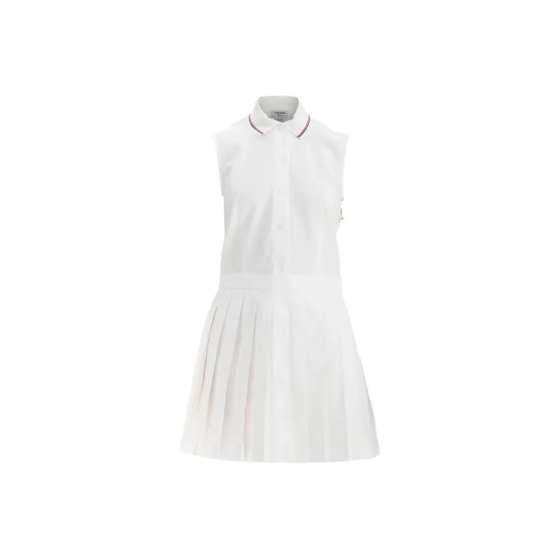 THOM BROWNE Sleeveless Pleated Dress-0