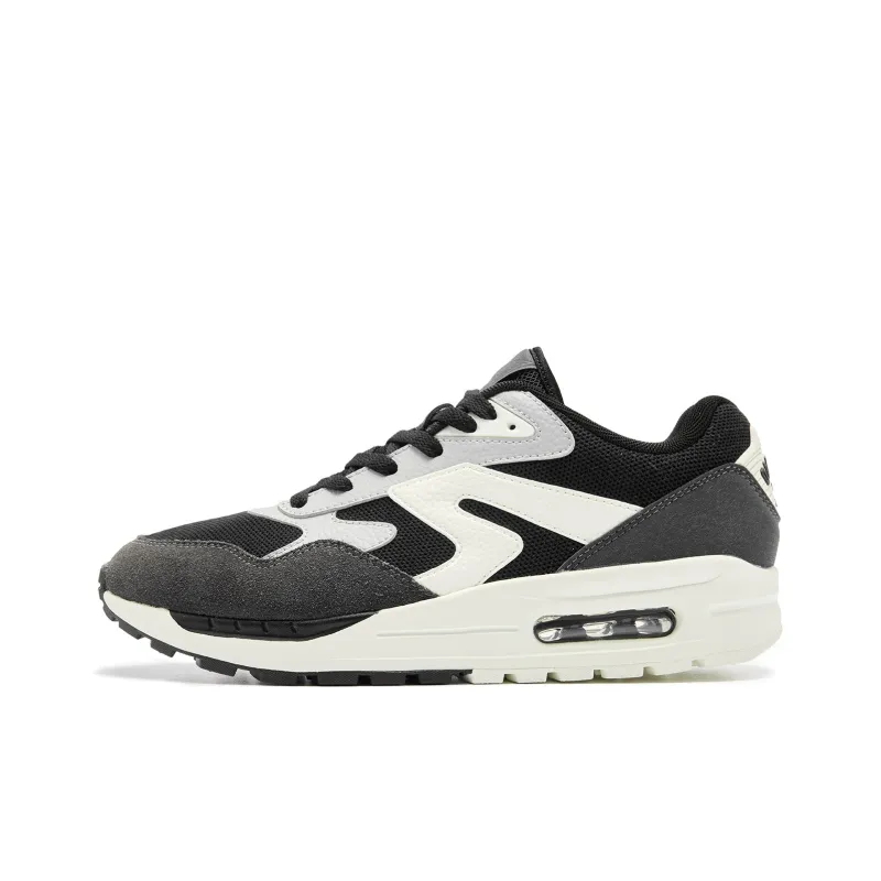 QIAODAN Slip Resistant And Abrasion Resistant Coverage Low Top Casual Shoes Men's Black Lightning Gray-1
