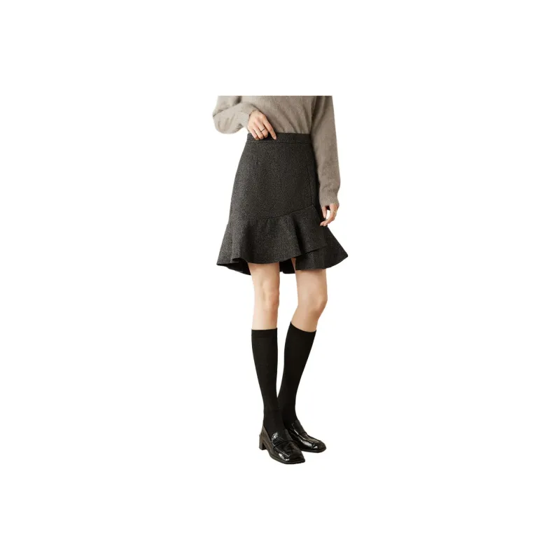 Still Quiet Casual Short Skirts Women's Gray-0