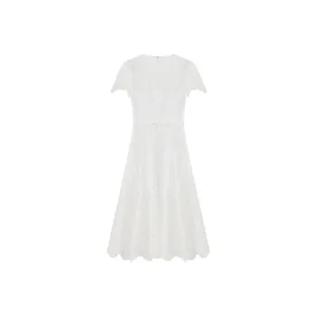 Self portrait Short Sleeved Dresses Women's Pure White