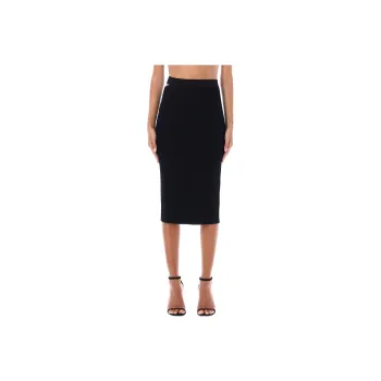 Helmut Lang Cut-Out Detailed Knit Midi Skirt