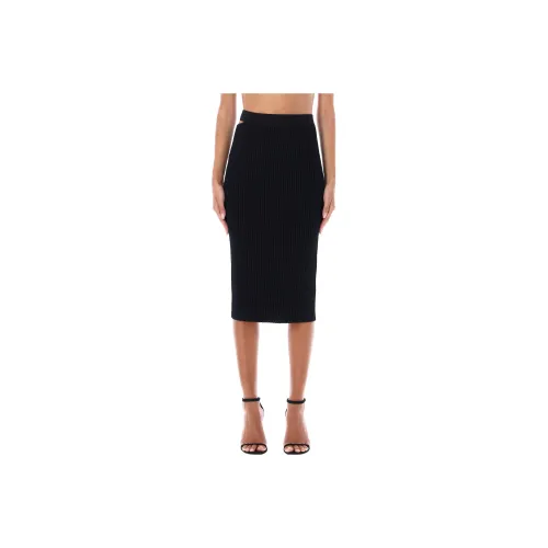 Helmut Lang Cut Out Detailed Knit Midi Skirt