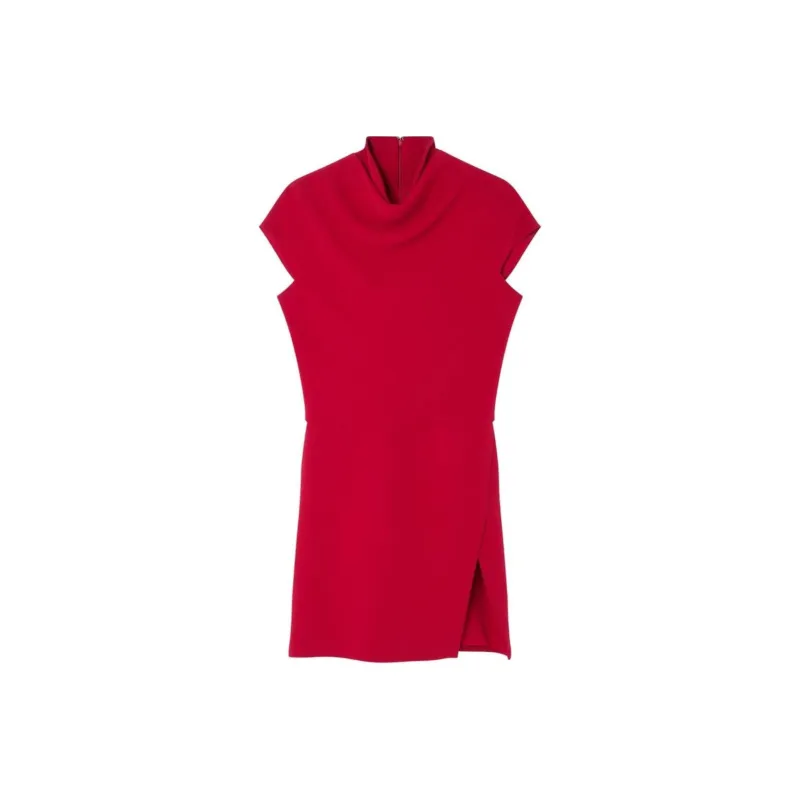 VERSACE Draped Straight Hem Mini Dress-0