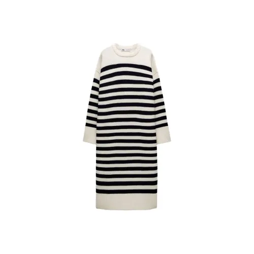 ZARA Long Sleeved Dresses Women's Black White
