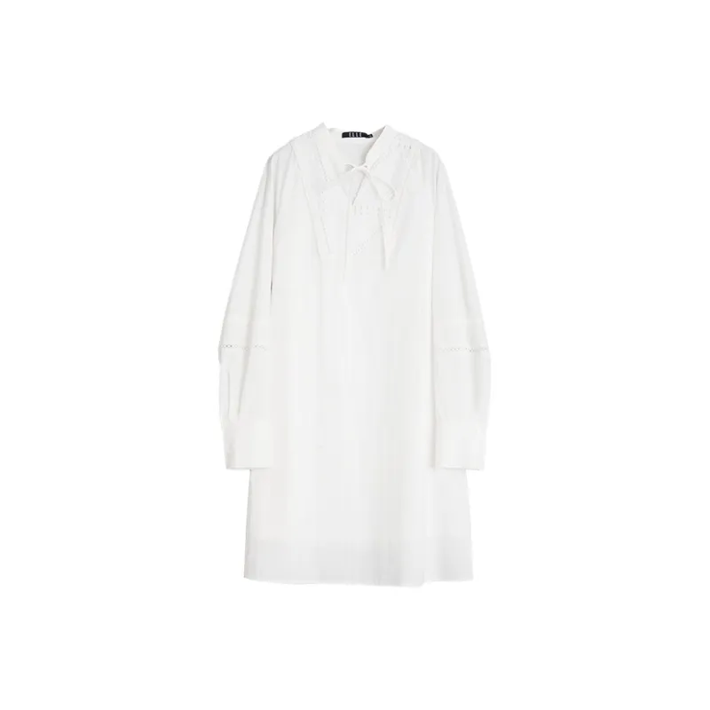 ELLE Summer New Arrival Long Sleeved Skirt Women's White-0