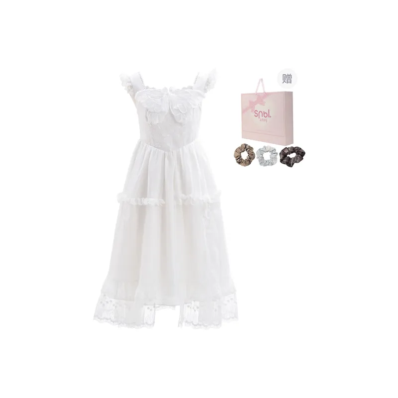 SNBL Slip Dresses Women's White-0