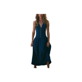 FREE PEOPLE Best Dressed Midi Sleeveless Dress Women's Darkest Night