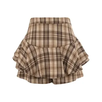 XUANSHU Casual Short Skirts Women's Khaki