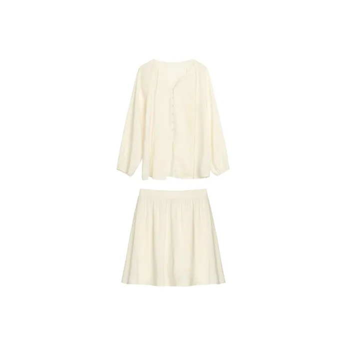 Still Quiet Skirt Set Women's Beige-0