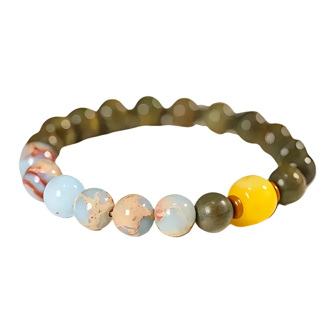 MUXIANG Green Sandalwood Wooden Bracelets Unisex-0
