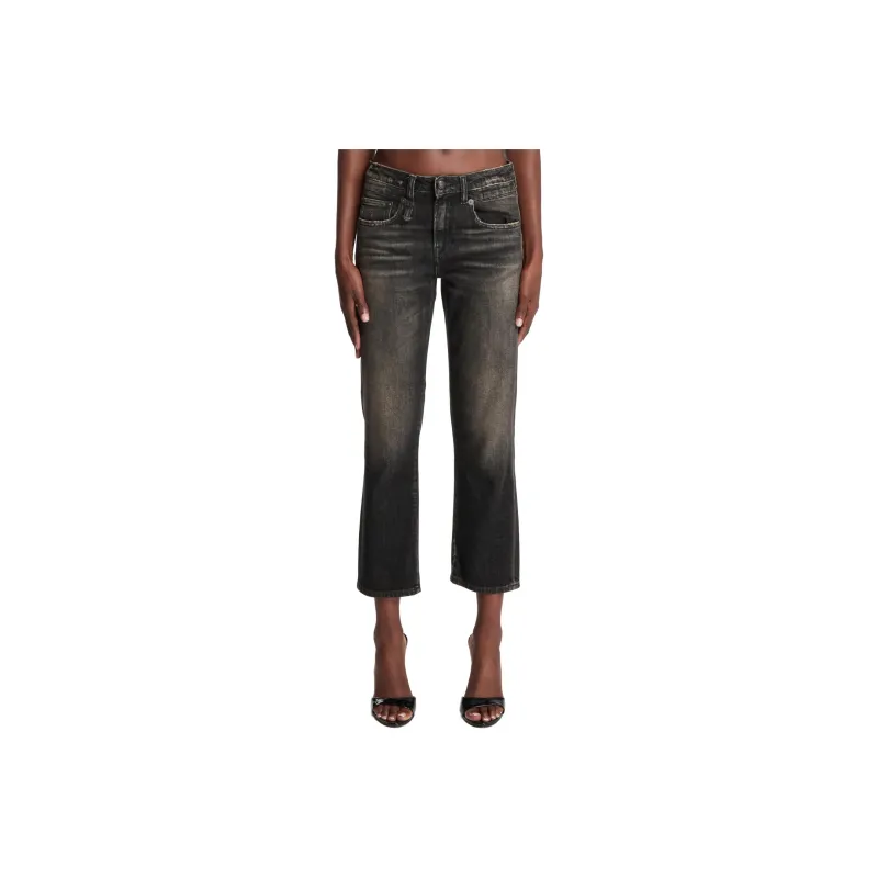 R13 Distressed effect Cropped Jeans-0