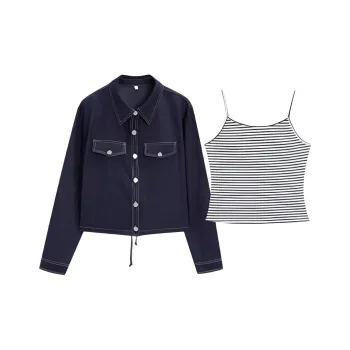 Love To Serve Casual Suit Women's Navy Blue