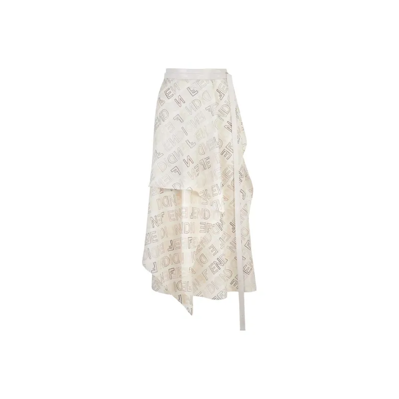 FENDI Casual Long Skirts Women's White-0