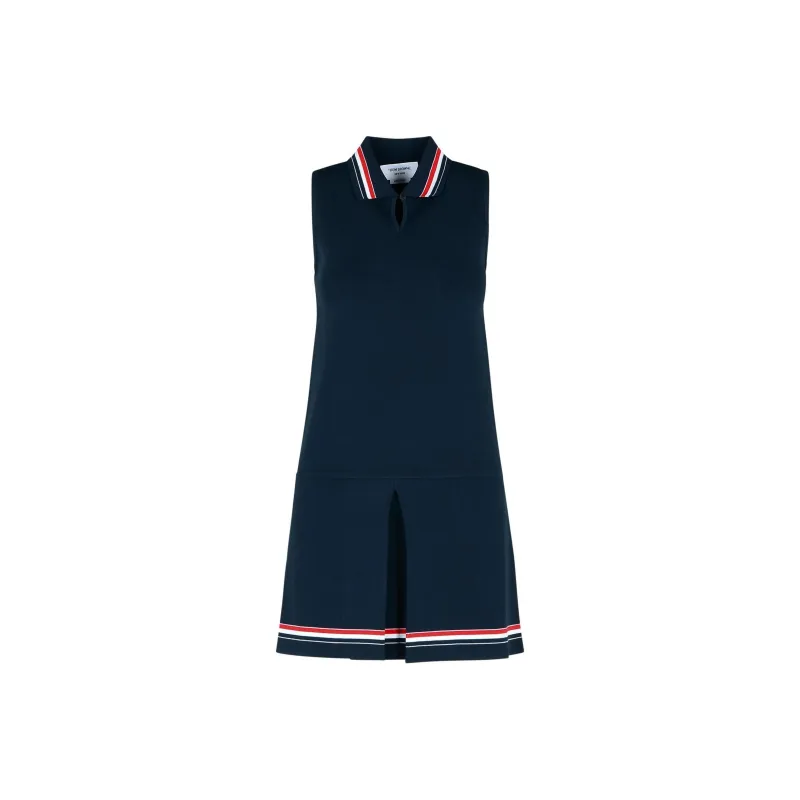 THOM BROWNE Pleated Sleeveless Dress-0