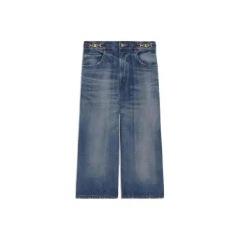 CELINE Denim Shorts Women's Blue