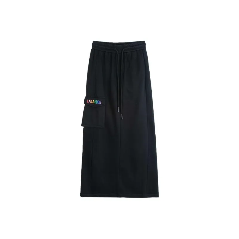 LALABOBO Casual Long Skirts Women's Black-0