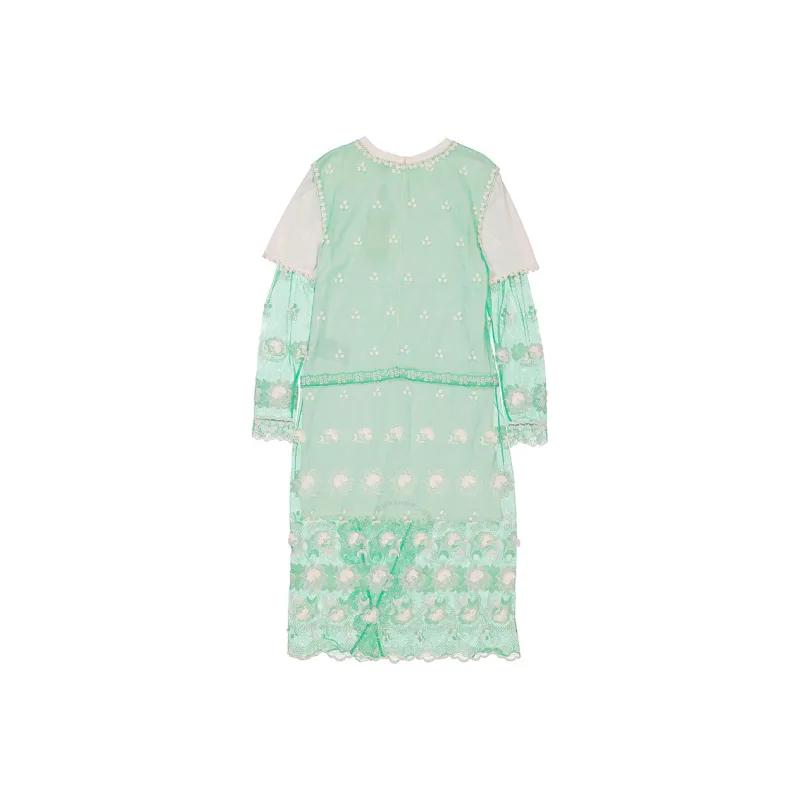 Burberry Long Sleeved Dresses Women's Green-1