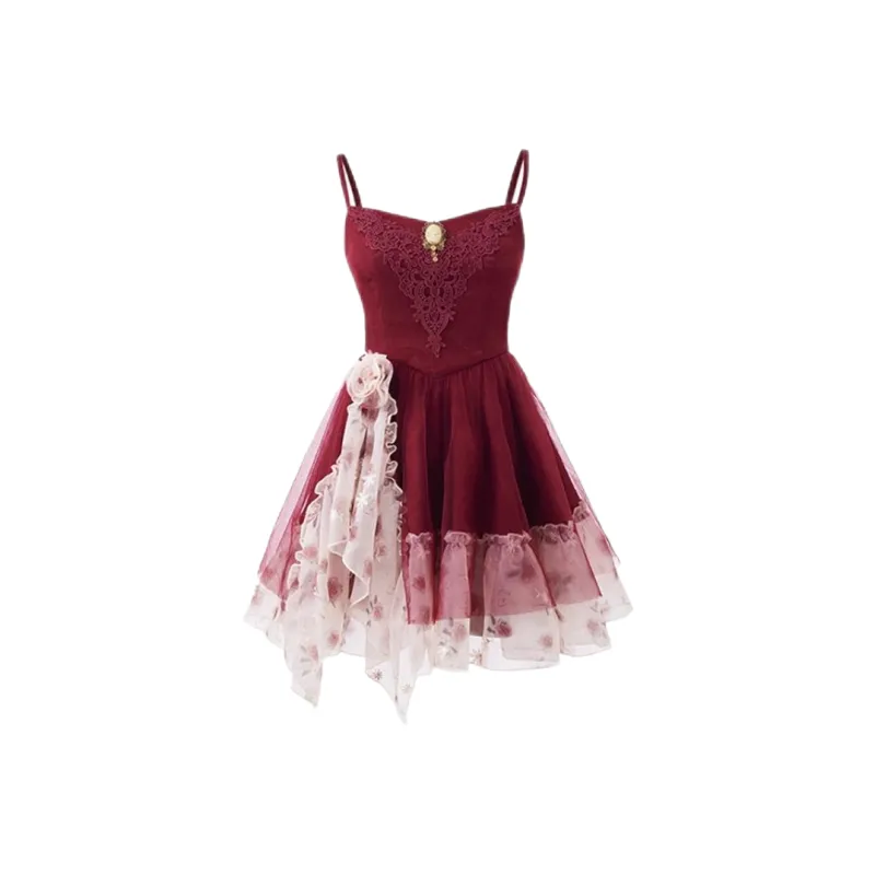 ABBY GODDESS Slip Dress Women's Red-0