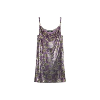 VERSACE Poppies Metal Mesh Mini Slip Dress