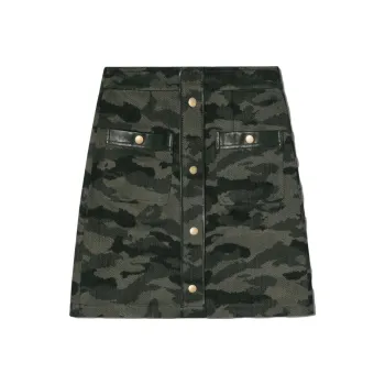 XII BASKET Denim Short Skirts Women's Army Green