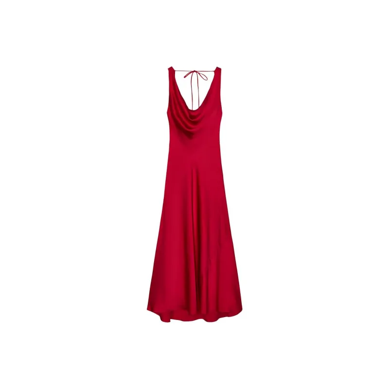ZARA Valentine's Day Collection SS25 Slip Dress Women's Red-0