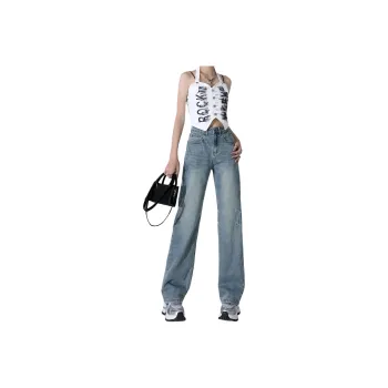 Menglaini Jeans Unisex Light Blue