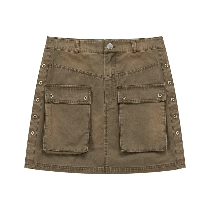CHUU Casual Short Skirts Women's Coffee-0