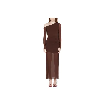 BEC+BRIDGE FAE ASYM LONG SLEEVE DRESS Long Sleeved Dresses Women's COCOA/Cocoa