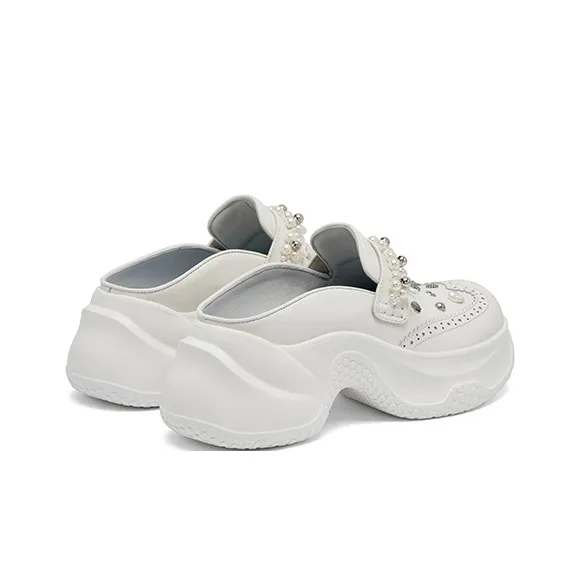 SUGARSU Abrasion Resistant Slip Resistant Closed Toe Slippers Women's White-3
