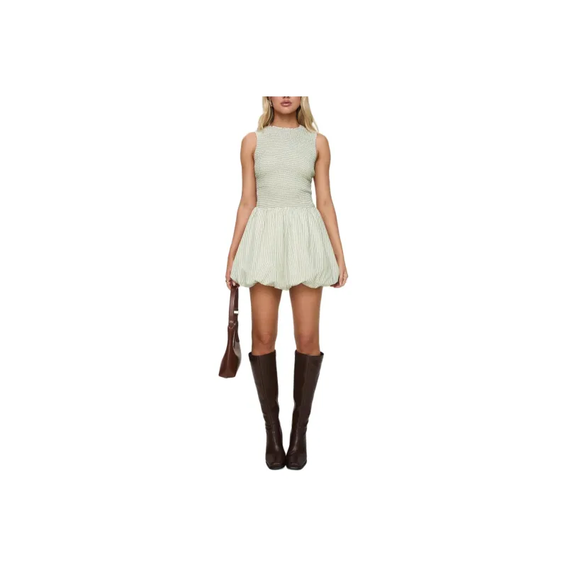 PRINCESS POLLY NARNIE MINI DRESS Sleeveless Dress Women's Sage Green-0