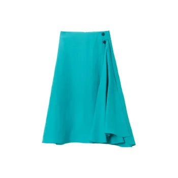 OVV SS23 Casual Long Skirt Women's Lake Blue