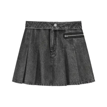 CHUU Denim Short Skirts Women's Black Gray
