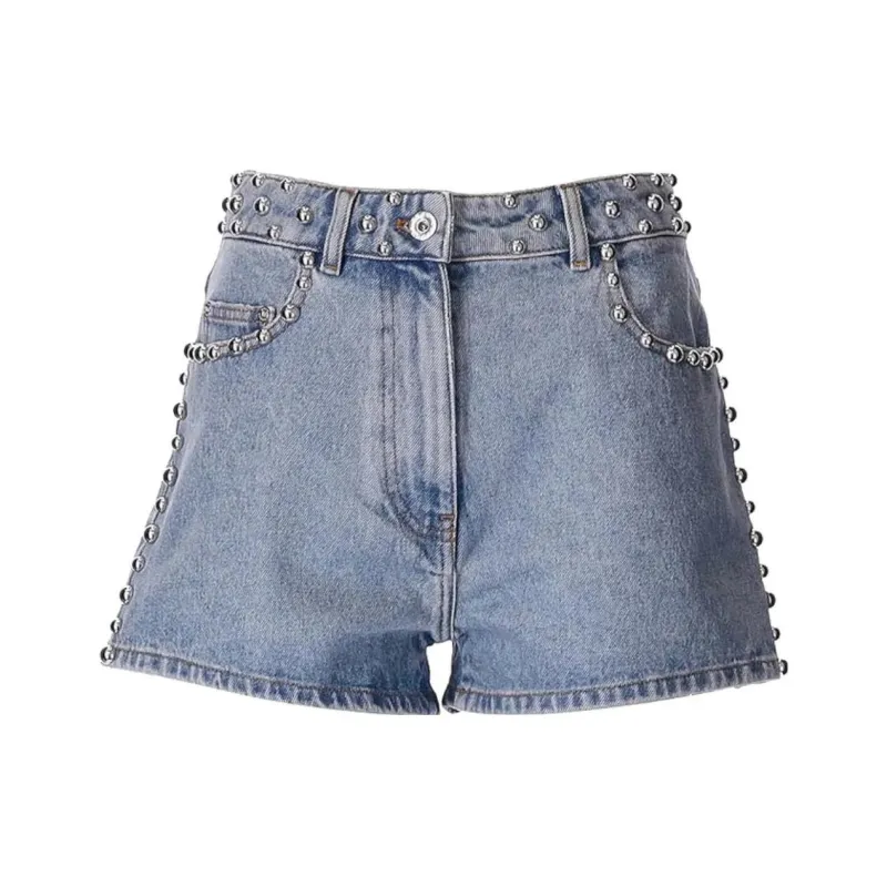 Paco Rabanne Denim Shorts Women's Blue-0