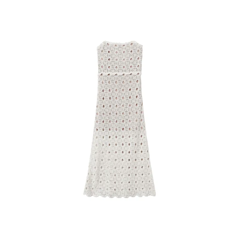 Twinset Crochet knit Bustier Midi Dress-0