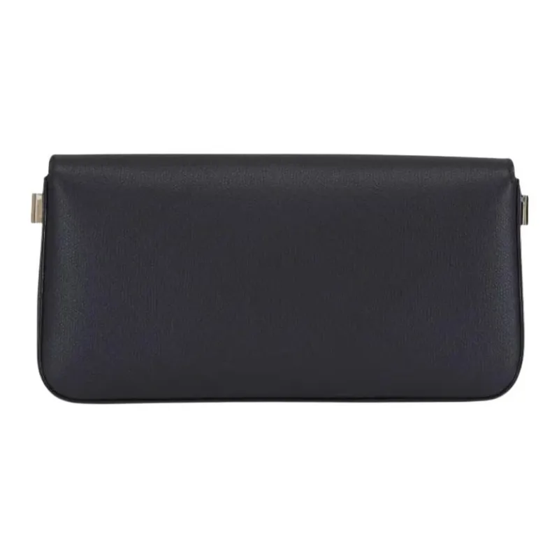 Valextra Iside Leather Envelope Bag, Clutch Women's Black-1