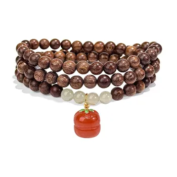 PUTUOSHANWENCHUANG Golden Sandalwood Bracelets Unisex