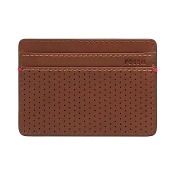 FOSSIL Leather Card Holder Men's Brown