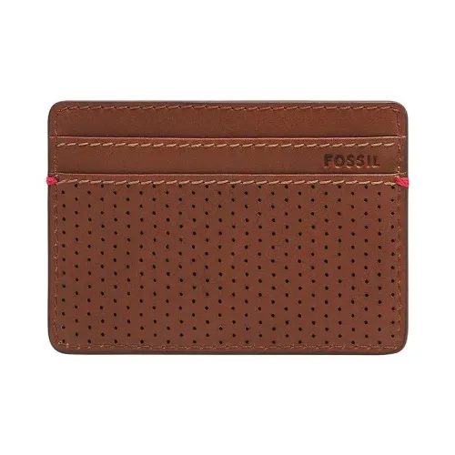 FOSSIL Leather Card Holder Men's Brown