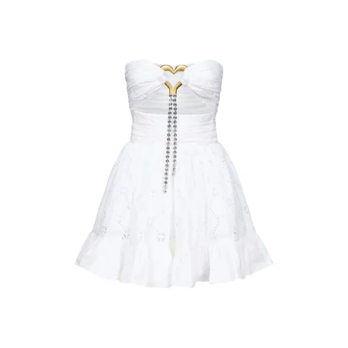 AREA Heart ring Lace Mini Dress