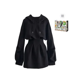 OURUOKE Long Sleeved Dresses Women's Black