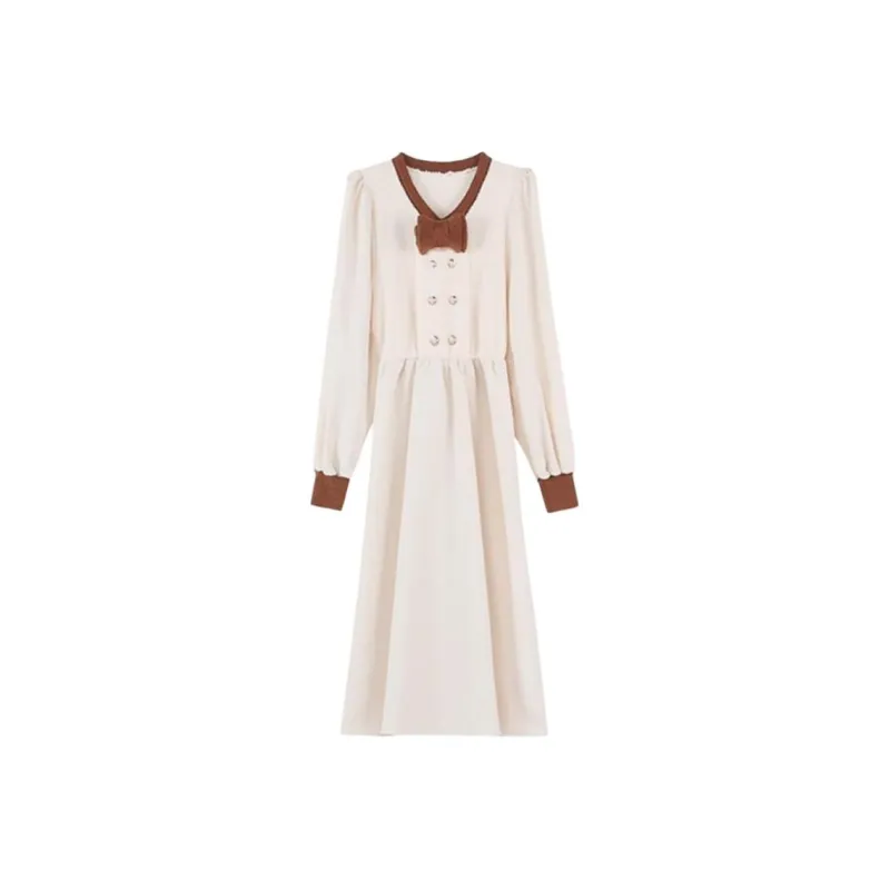 ABBY GODDESS Long Sleeved Dresses Women's Apricot-0