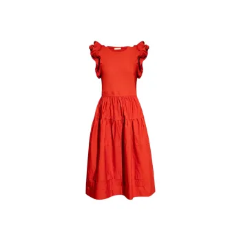 Ulla Johnson Ruffled Tiered Midi Dress