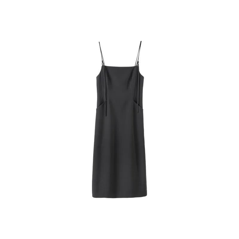 Fstudio Early Spring Korean Style Elegant Elegance Hot Girl Slip Dress Women's Black-0
